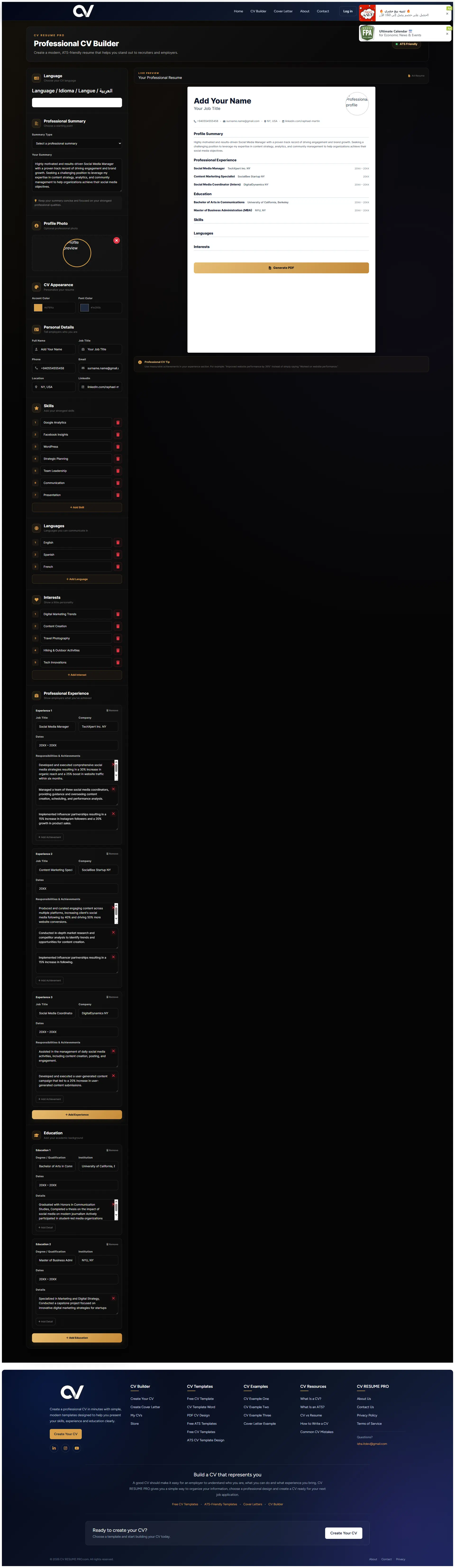 ATS CV template design – clean layout for online job applications